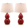 Safavieh Jill Double Gourd Chinese Red Table Lamp (2 Piece Set)