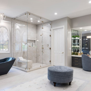 A  Large Transitional Master Bath Remodel for an Estate Client