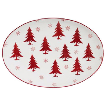 Euro Ceramica Winterfest Oval Platter