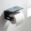 Deco Toilet Paper Holder With Shelf, Matte Black
