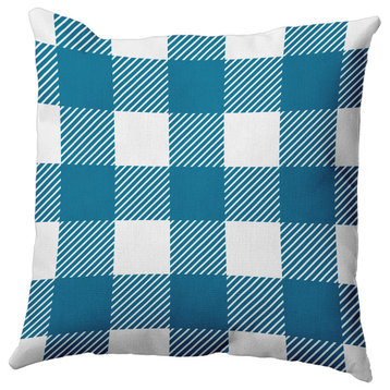 Buffalo Plaid Accent Pillow, Unreal Teal, 20"x20"