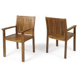 Transitional Outdoor Dining Chairs by GDFStudio