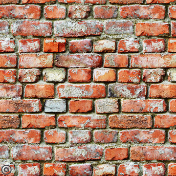 Rugged Brick. Industrial Collection. Haute Couture Peel & Stick Fabric Wallpaper