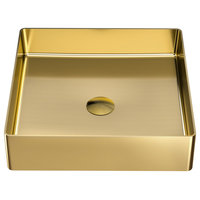 Karran Cinox Stainless Steel Square Vessel Sink, Gold