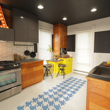 Urban Rustic Kitchen using salvaged items in unique ways
