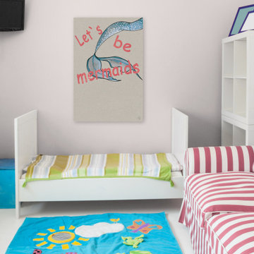 "Let's Be Mermaids Tail" Painting Print on Wrapped Canvas