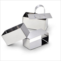 Relaxdays Dessert Dishes Set Of 4 Rectangular Stainless Steel Tins - Ramekins And Souffle Dishes