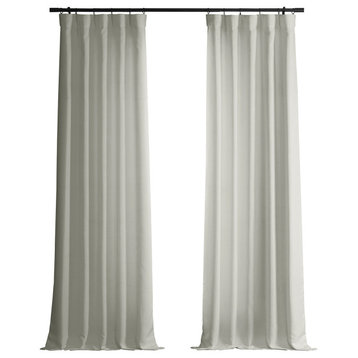 Italian Faux Linen Curtain Single Panel, Magnolia Off White, 50wx120l