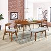 WestinTrends 6PC Mid-Century Modern Dining Table and Chair Set, Gray