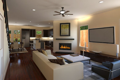 Trendy living room photo in Houston