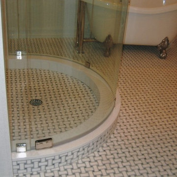 Circular Shower Tile Installation