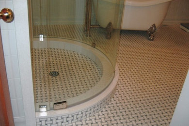 Circular Shower Tile Installation