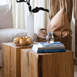Urban Tree Salvage - Reclaimed Solid Wood Cube Coffee Table - Side Tables And End Tables