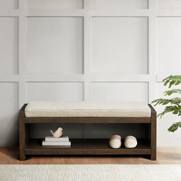 Madison Park Ivan Accent Bench with Lower Shelf