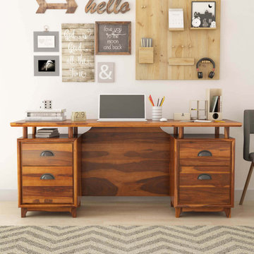 Hondah Rustic Solid Rosewood 4 Drawer 70" Large Home Office Executive Desk