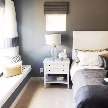 Transitional Home with Custom Bedding and Window Treatments