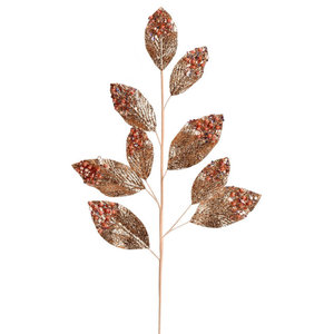 Rose Gold 22 Vickerman L148258 Glitter Bay Leaf Spray 6 to a Bag Rose Gold 22 Vickerman L148258 Glitter Bay Leaf Spray 6 to a Bag