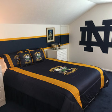 Notre Dame Fighting Irish Themed Murals, painted in a bedroom loft by Tom Taylor