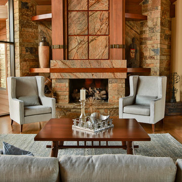Rustic lakeside estate