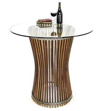 Wine Barrel Pub or Tasting Table - Halesia - Made from CA wine barrels, 36"