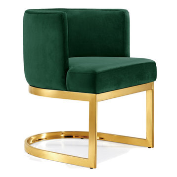 The 15 Best Green Dining Room Chairs, Open Back Velvet Dining Chair In Moss Green