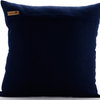 Blue Art Silk Sequins & Beaded Bird Pillows Cover, Birdy Flight, 7. Navy Blue (Jute Chorus), 26"x26"