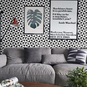 Modern Living Room Triangular Porcelain Mosaic Tile