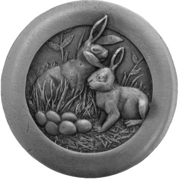 Rabbits Knobs, Antique-Style Pewter