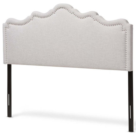 Baxton Studio Nadeen Fabric Upholstered King Headboard in Gray Beige