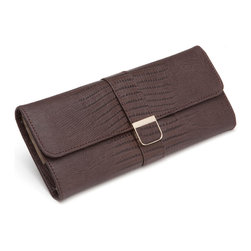 Palermo Leather Jewelry Roll in Brown - Jewelry Boxes And Organizers