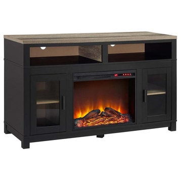 Ameriwood Home Carver Electric Fireplace TV Stand in Black