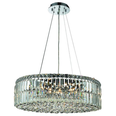 Maxime 12-Light Chandelier, Chrome With Clear Royal Cut Crystal