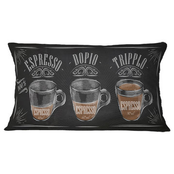 Espresso Kraf Black Throw Pillow, 12"x20"