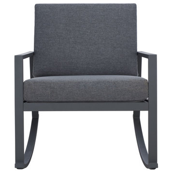 Safavieh Outdoor Cantor Rocking Chair Grey/Grey Cushion
