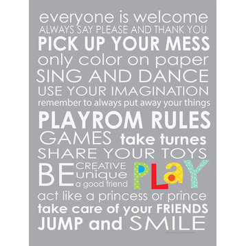 Playroom Rules Print, 8"