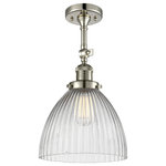 Innovations Lighting - Seneca Falls 1-Light Semi-Flush Mount, Polished Nickel, Clear Halophane - One of our largest and original collections, the Franklin Restoration is made up of a vast selection of heavy metal finishes and a large array of metal and glass shades that bring a touch of industrial into your home.