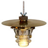Insulator Light LED Pendant Brass Cymbal Hood 8" Lantern, 120V/6W 500 Lumens