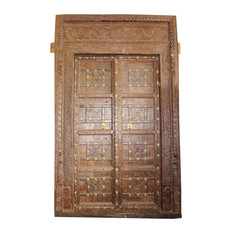 Consigned Antique Doors Huge Indian Haveli Architecture Carved Door Teak Iron