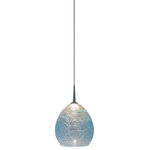 Bruck Lighting - Vibe LED Pendant, Chrome Finish, Glacier Glass Shade - Bruck's European and American Artisan, mouth-blown glass is known throughout the world for