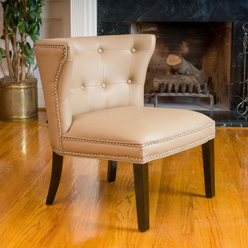 Contemporary Home With Camel Accent Chair