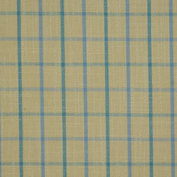 Paroo Cotton Blend Small Plaid Curtains & Drapes Upholstery Fabric in Capri Colo - Upholstery Fabric