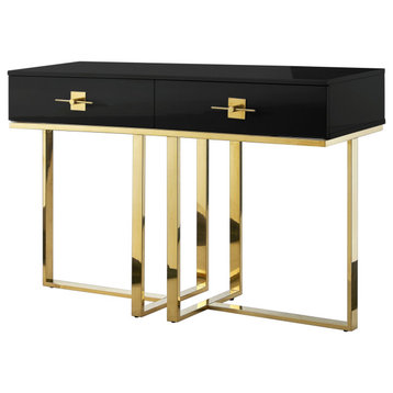 Moku Console Table, Black and Gold