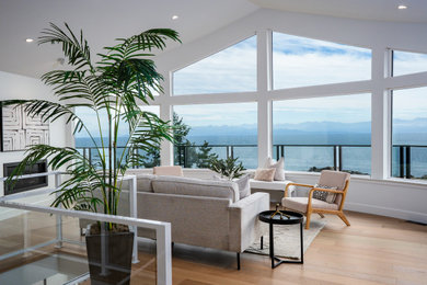 Living room - contemporary living room idea in Calgary