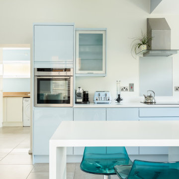 Pastel blue kitchen