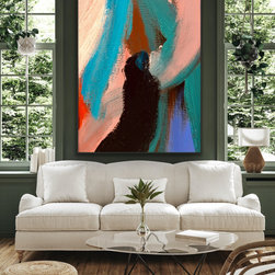 Preethi Arts - 36x48 IN Blue Abstract Art Large Modern Painting Handmade Canvas Art - Paintings