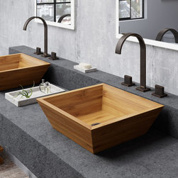 Coventry Square Bamboo Above Counter Bathroom Vanity Basin - Bathroom Sinks