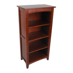 Bolton Furniture - Shaker Cottage Tall Bookcase, Cherry - Bookcases