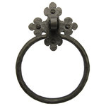 Bushere and Son Iron Studio Inc. - Rustic Spanish Club Wrought Iron Towel Ring BHR2, Bronze - Our towel rings are finely forged with a heavy hammered texture. Perfect for that Spanish or Mediterranean bathroom. Comes with authentic square head screws and your choice of finish. Made in USA.