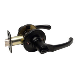 Designers Impressions - Arlington Design Matte Black Door Levers, Privacy (Bed/Bath) - Door Levers