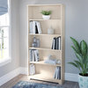 Cabot 5 Shelf Tall Bookcase in Linen White Oak - Engineered Wood